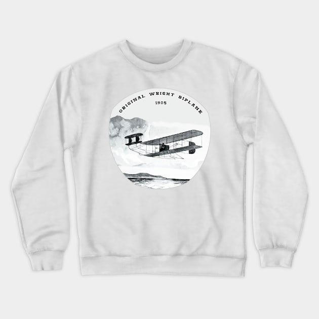 World's First Glider Airplane, 1905 - Wright Brothers Crewneck Sweatshirt by Marccelus